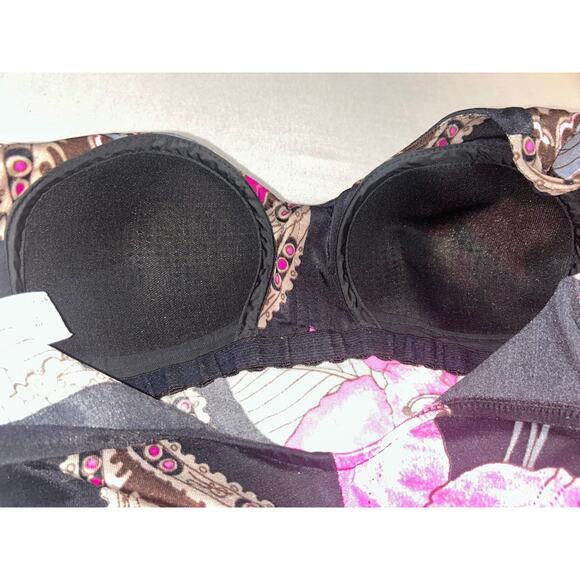 Roxanne Bra Fit Pink Floral 1-piece swimsuit 12/14 B Cup V-Front Skirt‎ - Picture 9 of 13